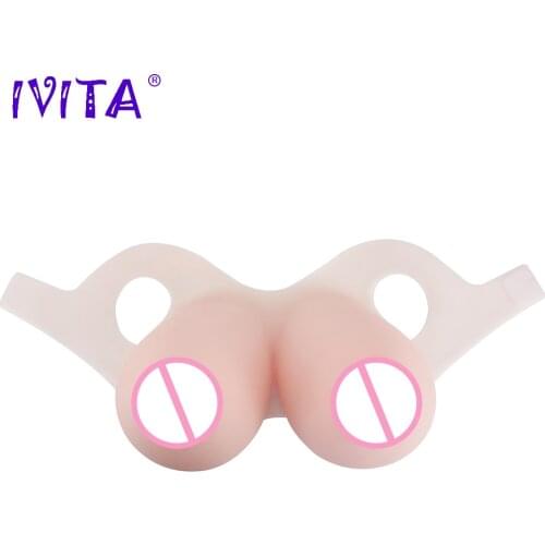IVITA 16KG Realistic White Silicone Breast Forms Fake False Boobs For Crossdresser Drag Queen Shemale Transgender Enhancer