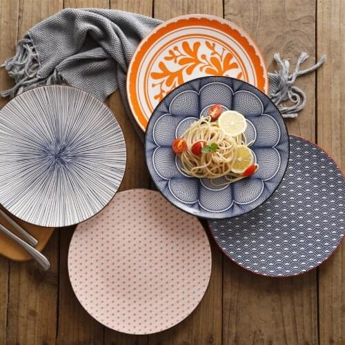2020 10.5-inch Nordic Ceramica Dish Underglaze Color Ceramic Tableware Creative Simple Western Steak Meal Large Round Flat Plate