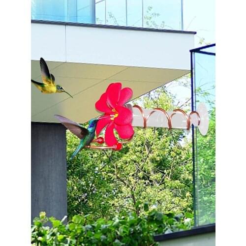 Creative Simulation Flower Bird Feeder Hummingbird Feeder Transparent Tubular Bird Water Feeder Outdoor Garden Yard Decoration
