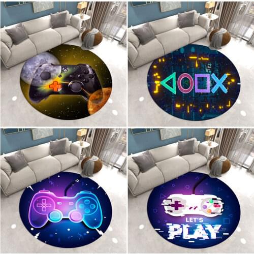 Round Game Console Carpet Childrens Bedroom Game Theme Cartoon Carpet Trend Video Game Living Room Carpet Mat
