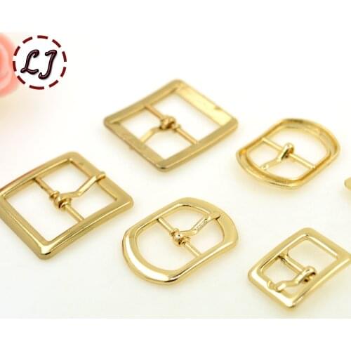 High quality 10pcs/lot 20mm/15mm/10mm gold Square metal shoe buckles bags Belt decoration Buckles DIY sew accessories