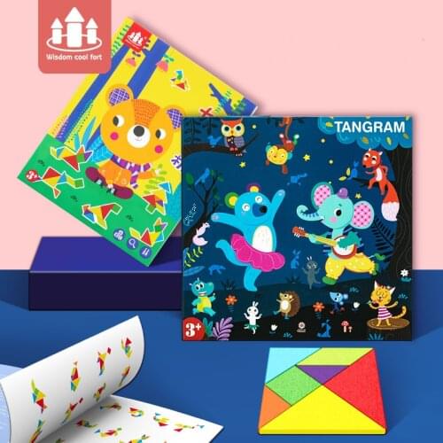 Magnetic 3D Puzzle Jigsaw Tangram Game Baby Montessori Learning Educational Toy Drawing Board Game Toys for Children Brain Tease