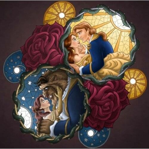 Disney 5D DIY Diamond Painting Cartoon Beauty And Beast Art Full Drill Cross Stitch Kits Embroidery Mosaic Wall Art Home Decor