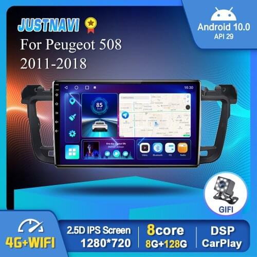 Newest Android 10.0 Car Radio For Peugeot 508 2011-2018 GPS Stereo Auto Player Carplay 6G 128G DSP 1280*720P IPS Screen No DVD