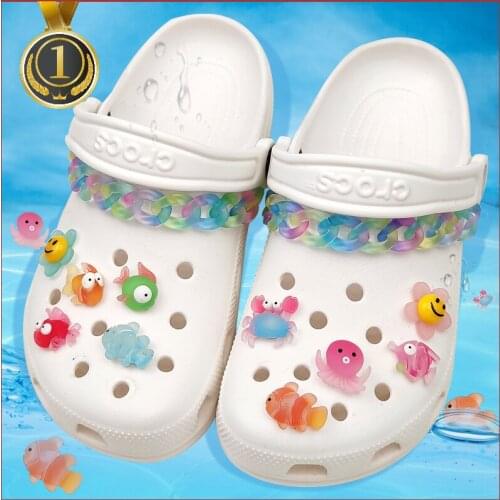 Cute Clownfish Crab Octopus Crocses Charms Designer DIY Shoes Decaration for Croc Jibbi Clogs Kids Boy Women Girls Gifts Buckle
