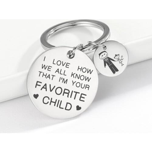 Personalized Engraved Name Keychain For Dad Stainless Steel Charm Keyrings Custom Keyring Jewlery Fathers Day Gift For Him