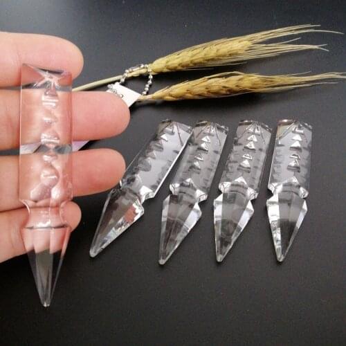 Camal 2pcs 76mmx15mm Rocket Head Drop Crystal Pendant Prism Lamp Lighting Part Hanging Chandelier SunCatcher Wedding Party Decor