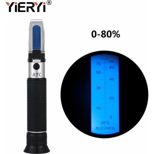 Yieryi Portable Refractometer Design For Liquor Alcohol Refractometer Content Tester 0-80% V/V ATC Refractometer