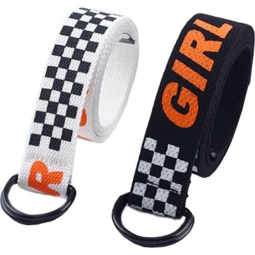 Mature Ladies Belt Elastic Nylon Canvas Woven D-Ring Women Belt Female Double Loop Buckle New Wild Decorative Jeans Belts