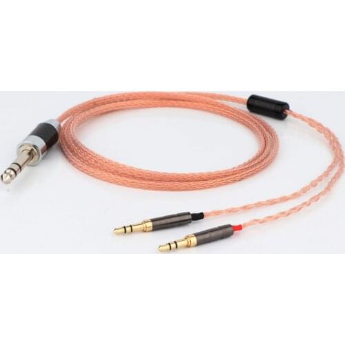 Preffair Hifi 7N OCC 16cores 6.35mm to 2x3.5mm plug earphone cable audio Cable Replacement for Denon AH-D7200 AH-D5200 AH-D9200