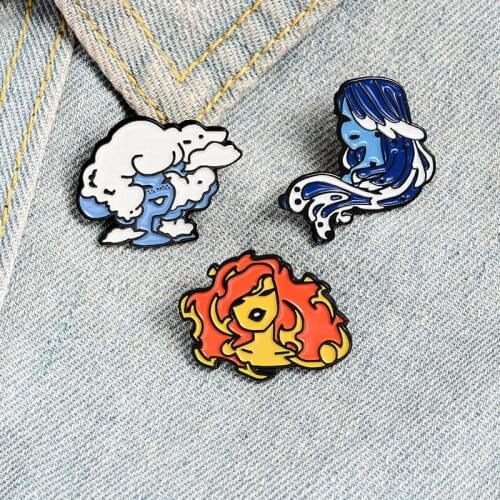 Hairstyle Girls Enamel Pins Three Styles Badge Brooch Lapel Pin Denim Jeans Shirt Bag Lovely and Vivid Gifts for Fashion Girls