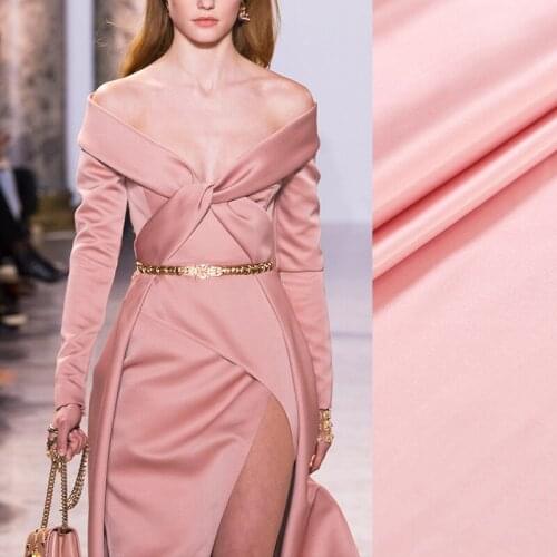 140CM Wide 37MM Double-faced Pink Heavy Silk Satin Fabric for Summer Spring Jacket Dress Skirt Suit J065