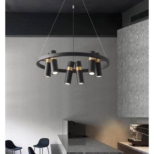 Modern Wrought Iron LED Pendant Lights Nordic Rotatable Hanging lamp Living Room Art Lighting Fixtures Restaurant Lamps Decor