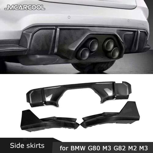 Dry Carbon Rear Diffuser Lip Spoiler Splitters for BMW 3 4 Series G80 G82 G83 M3 M4 2021 UP MP Style Fiber glass