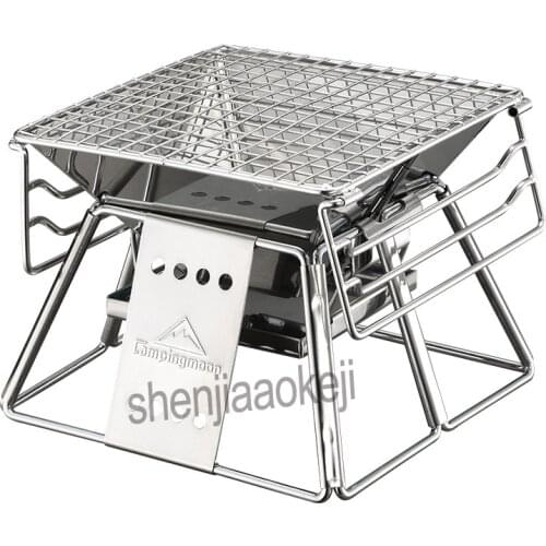 1pc Outdoor Exquisite Portable Stainless Steel BBQ Oven Household barbecue Grill Mini Barbecue furnace suitable for 1-2people