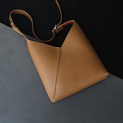 WOONAM Women Fashion Top Hide Genuine Calf Leather Patched Hobo Adjustable Shoulder Bag WB1079
