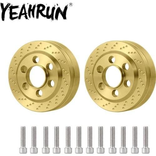 YEAHRUN 2Pcs Brass Wheel Hub Internal Counterweight 1.9inch/2.2inch for SCX10 Wraith D90 1/10 RC Crawler Car Wheel Rims
