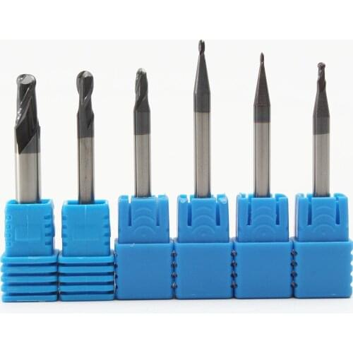 1PC 1mm 2mm 1.5mm 2.5mm 3mm 4mm Ball Head HRC50 2F Blade 75mm 100mm CNC Solid Carbide Tool