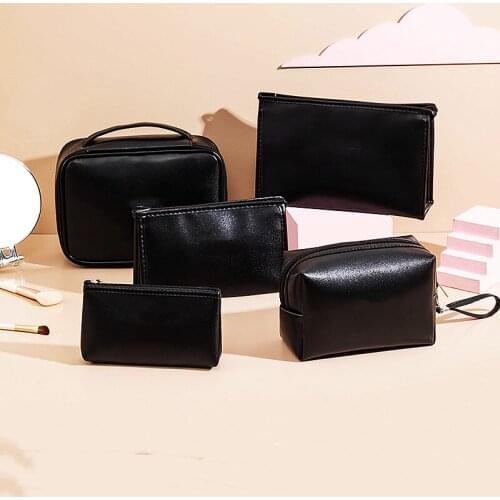1 Pc Large Women Cosmetic Bag PU Leather Waterproof Zipper Make Up Bag Travel Washing Makeup Organizer Beauty Case