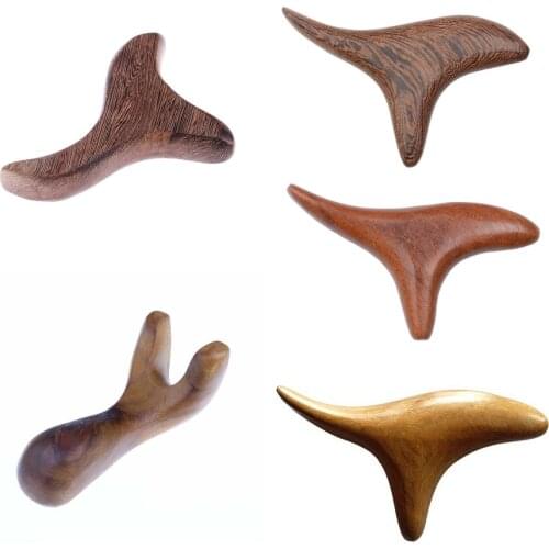 1pc Body Neck Relax Blood Circulation Wooden Massager Triangle Trigeminal Fragrant Wood Reflexology GuaSha Tool SPA Therapy
