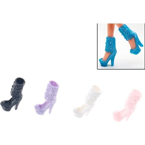 10pairs/lot Colorful Fashion Doll Accessories Shoes Heels Sandals For Dolls Best Gift For Girl Baby Toys 3.5cm*1.5cm