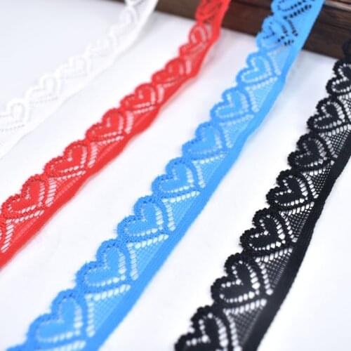 10yards/Lot high quality elastic lace trim Embroidery 18mm african lace fabric white lace ribbon DIY Sewing wedding accessories