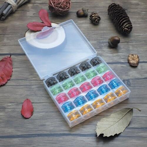 25 Slots Empty Bobbins Spools Box Sewing Machine Bobbin Case Covers Sewing Goody