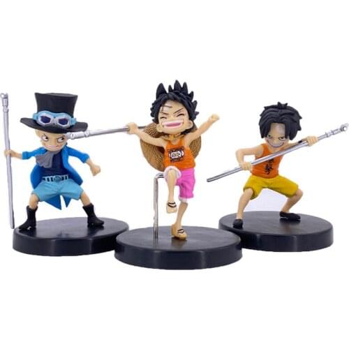3pcs/set Japan Anime One Piece Monkey D Luffy Zero Action Figure Brook Cartoon Model Toy Anime Decor Movie PVC Toys for Children