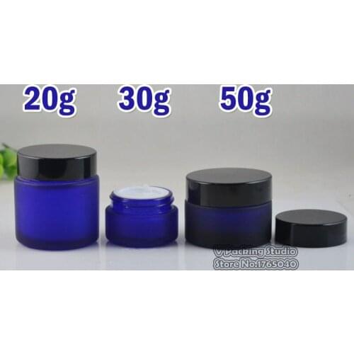 30g/ml Blue empty cosmetic cream jar bottle glass cream bottle cap/Sub bottle/cosmetics Bottle glass 200pcs/lot