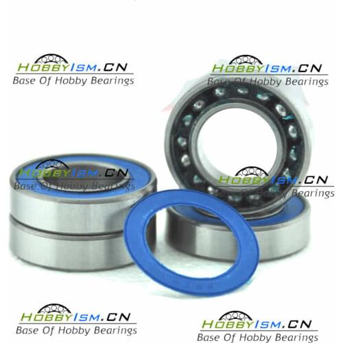 4PCS 10X26X8 mm full complement BIKE BEARING 6000 2RS A3 Blue Rubber