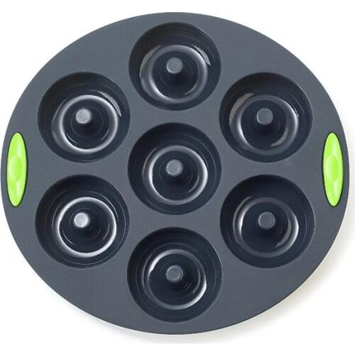 7-cavity Silicone Donut Baking Tray non-stick Mold Making Tool Round Baking non-stick And heat-resistant Reusable 9INCH