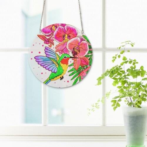 Acrylic Hummingbird Color Hanging Pendant Garden Window Decoration Hummingbird Color Decor Hanging Pendant