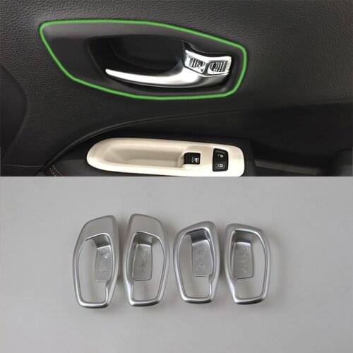 Car Accessories Interior Decoration LHD ABS Side Inner Door Handle Cover For Jeep Compass 2017 Car-styling