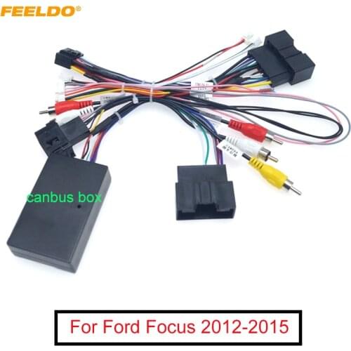 FEELDO Car Audio 16PIN Android Power Cable Adapter With Canbus Box For Ford Focus Ranger Audio Power Wiring Harness