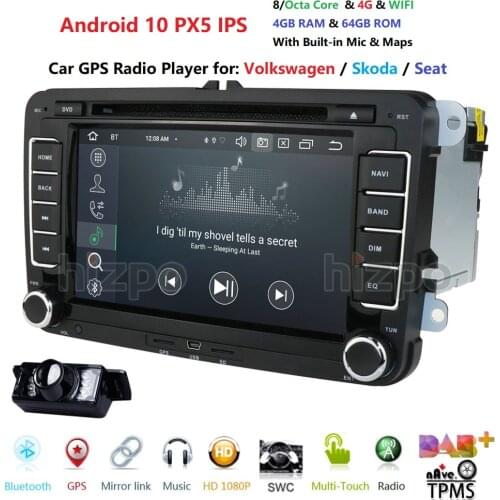 Two Din Car Multimedia Player Android 4G 64G PX5 Auto Radio For Skoda/Seat/Volkswagen/VW/Passat b7/POLO/GOLF 5 6 DVD GPS 8 Cores