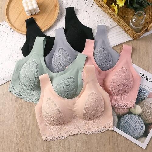 Seamless Bras For Women Underwear Plus Size Bra Push Up Bralette With Pad Vest Top Bra BH Sexy Lace Brassiere