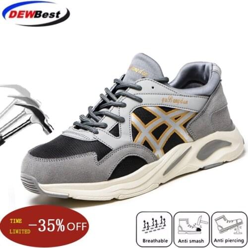 Mens work safety boots, steel toe, anti-slip, anti-slip structure, anti-puncture, indestructible work shoes, male couple shoes