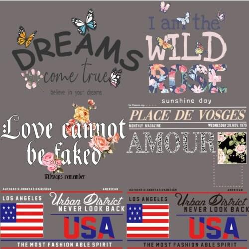 Colorful Butterfly Iron On Patches For Clothing thermoadhesive patches on clothes DIY Heat Transfers inscription Stickers