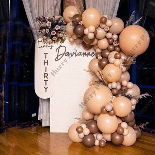 122pcs Balloon Garland Arch Boho Wedding Decoration Supplies Apricot Skin 1st Birthday Party Baby Shower Decor Bridal Shower