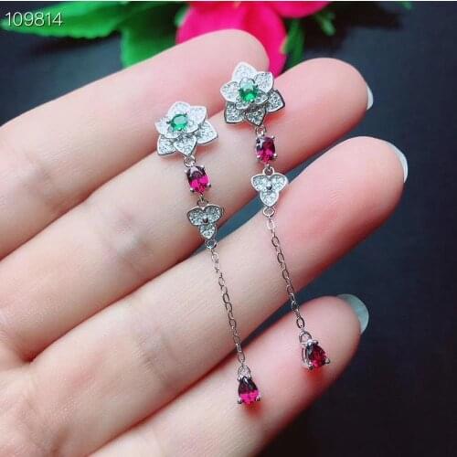 Elegant Engagement Gift Top Quality 100% Real and Natural Garget Earring 925 Sterling Silver Garnet Earring