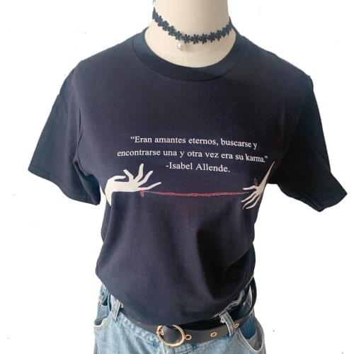 Eran Amantes Eternos Graphic Tee Lover T-shirt Lover Gift Harajuku Hipster 100% Cotton Black Cool Grunge Women T-shirt