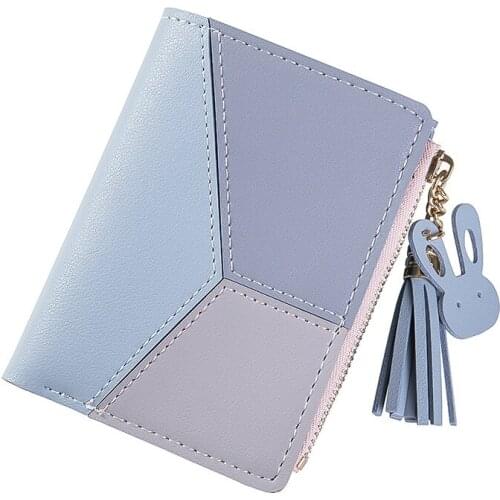 Geometric Women Cute Pink Wallets Pocket Purse Card Holder Patchwork Wallet Lady Female Fashion Coin Burse Money Bag