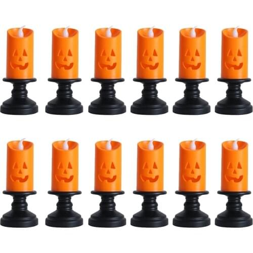 Halloween Candle Light LED Colorful Candlestick Table Top Decoration Venue Decoration Props