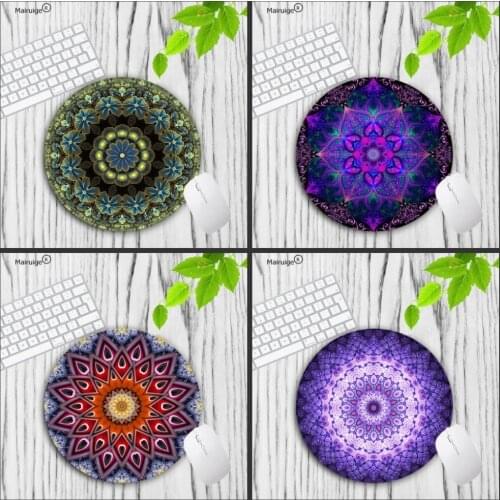 Mairuige Game Mouse Pad 20*20cm 22*22cm Soft Rubber Mandala Image Comfort Gaming Mat Mice Pad Computer Laptop Round MousePad