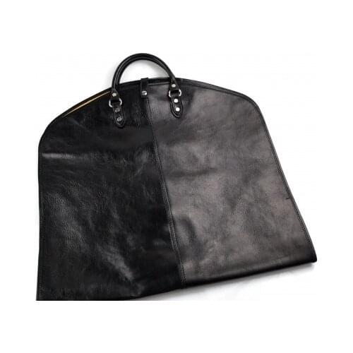Leather garment bag travel garment bag carry-on garment bag with handles suit garment bag carrying garment bag hanging black