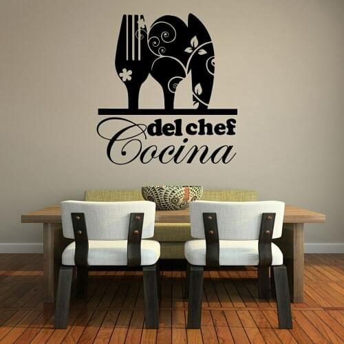 Creative Kitchen Wall Sticker Fork spoon Art Restaurant Deocr Vinyl Wall Stickers For Kitchen Dining Room Decoration Mural Z685