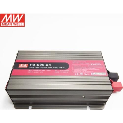 MEAN WELL 600W 28.8V 21A Battery Charger PB-600-24 2/3/8 stage Switching Mode Battery Charger Built-in active PFC