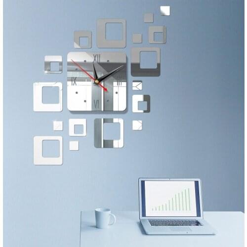 Modern style Mini DIY Big Wall-Clock Sticker Mute Digital 3D Wall Big Clock Living Room Home Office Decoration Christmas Gift