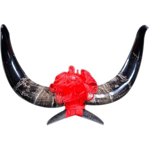 Natural Black Yak Horn Diagonal Handicraft Horn Rack Creative Aesthetics Home Decor High-end Business Gifts Jewelry Raw Material