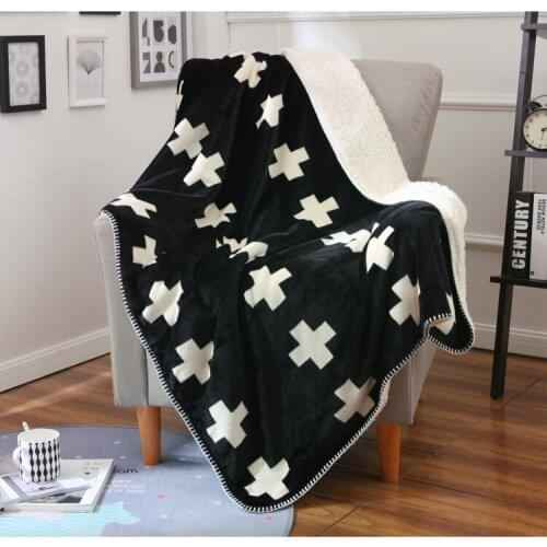Blanket Sofa Flannel Air-conditioning Thickened Office Winter Small Blanket Double-sided Siesta Single Blanket